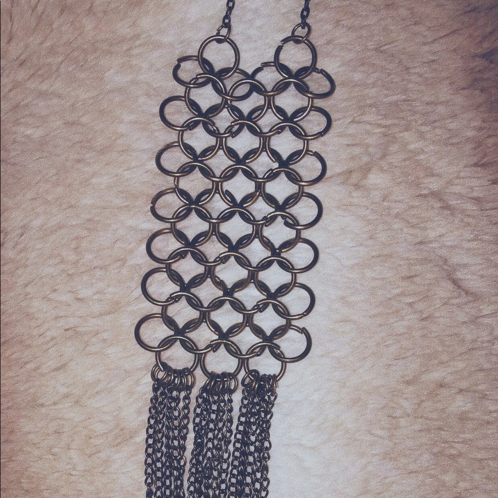 Long bronze necklace